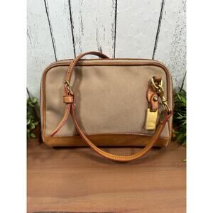 Dooney and Bourke Vintage Leather Canvas Crossbody Bag